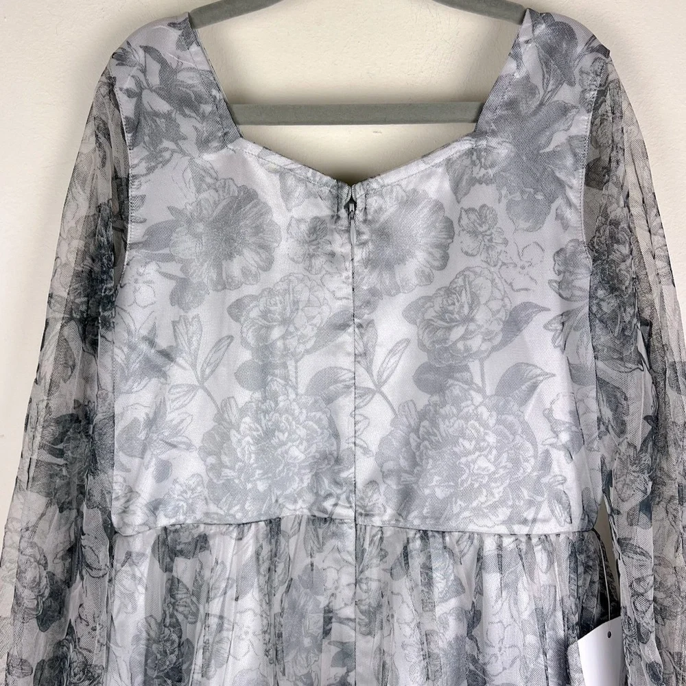 Joyfolie | Prairie Cottagecore Fairy Floral Layla Dress Grey Silver | 8 - Picture 9 of 11